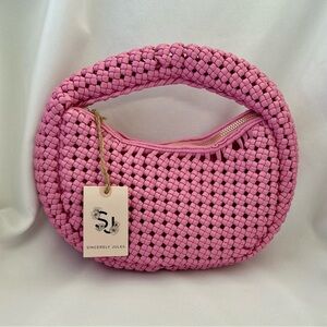 Sincerely Jules Shoulder Handbag Bright Pink Gold Zipper Purse NWT